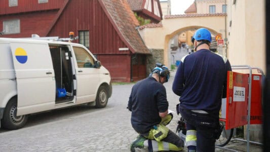 Medarbetare jobbar i Almedalen