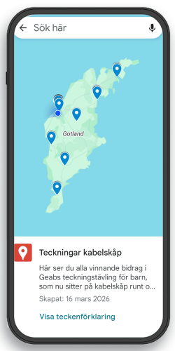 Mobil som visar karta