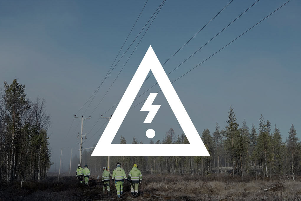 Risk för strömavbrott vid hårda vindar.