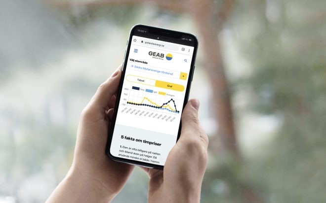 Mobiltelefon i handen