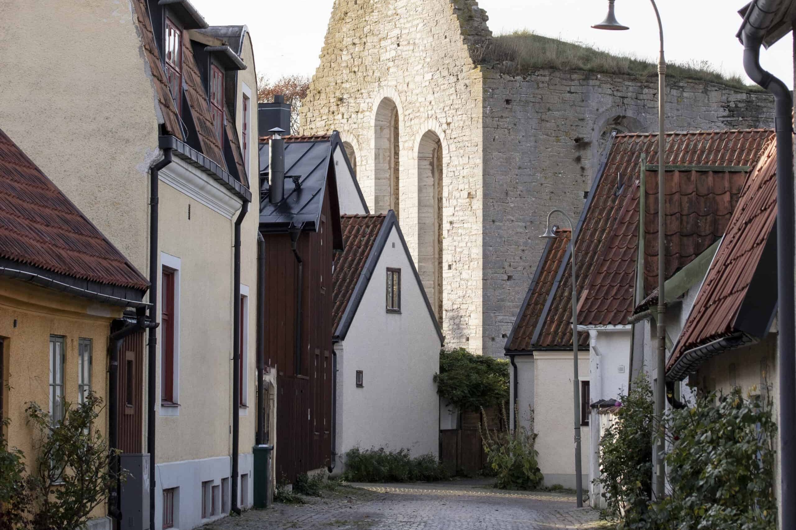 Gata med hus i Visby innerstad